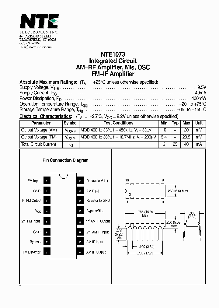 NTE1073_1289986.PDF Datasheet