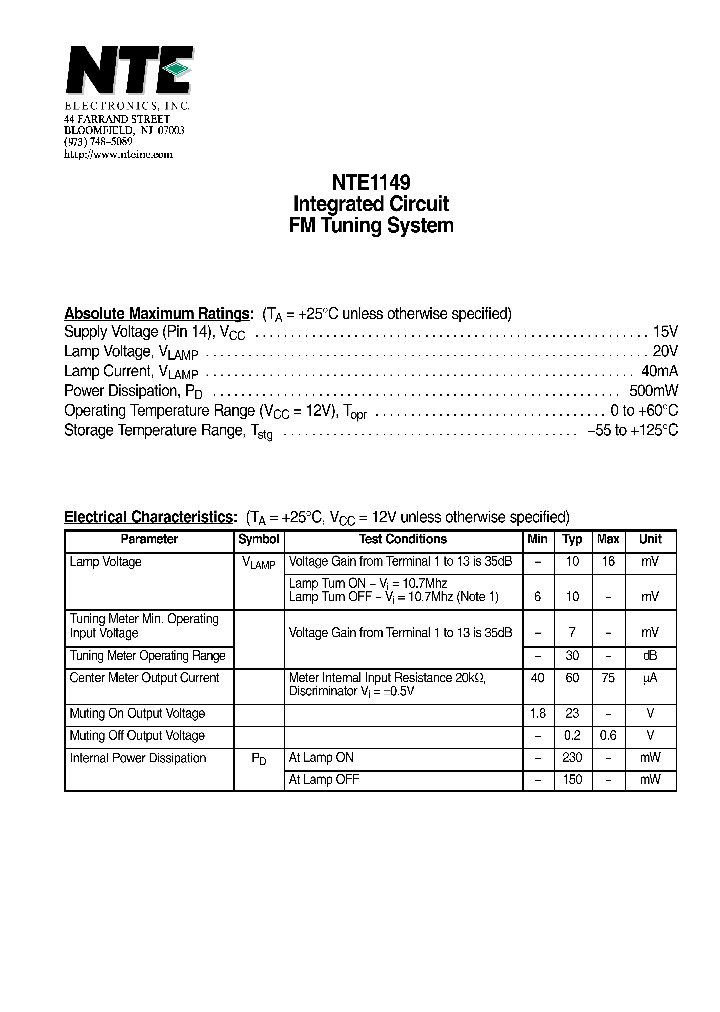 NTE1149_1290011.PDF Datasheet