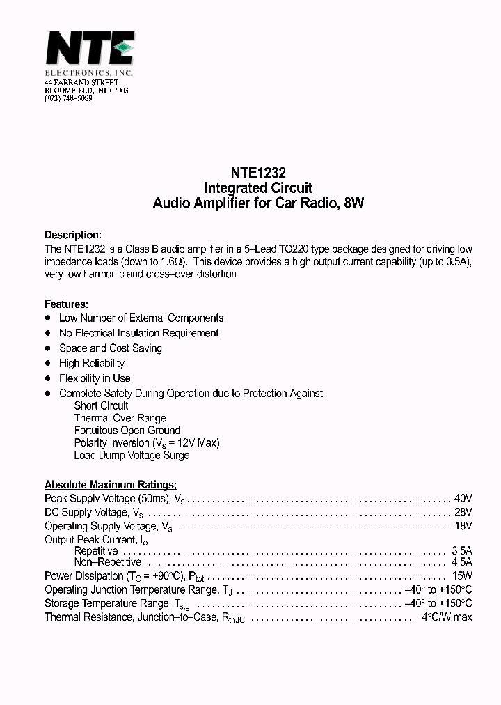 NTE1232_1083772.PDF Datasheet