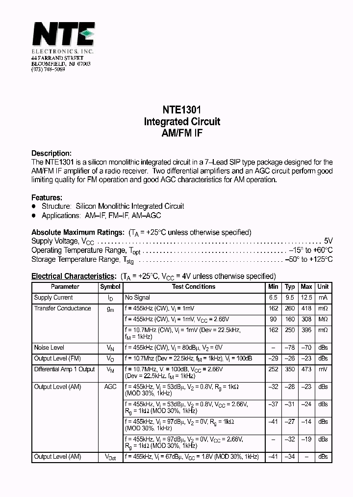 NTE1301_1290072.PDF Datasheet