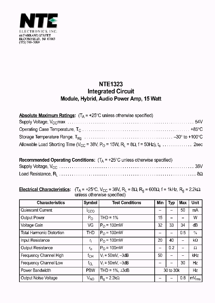 NTE1323_1290077.PDF Datasheet