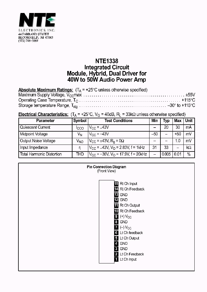 NTE1338_1290082.PDF Datasheet