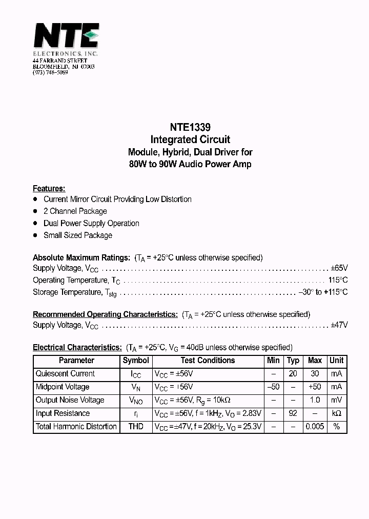 NTE1339_1290083.PDF Datasheet