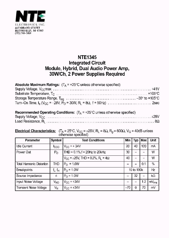 NTE1345_1290086.PDF Datasheet