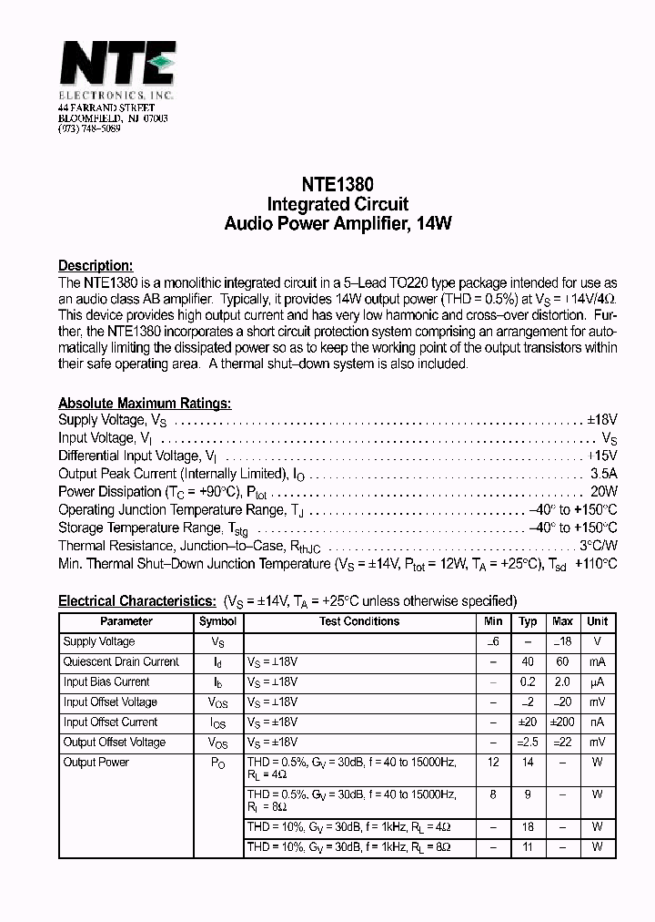 NTE1380_1290098.PDF Datasheet