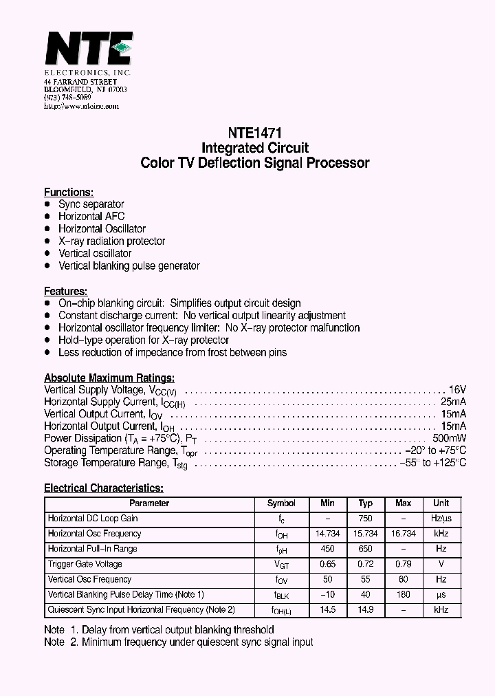 NTE1471_1290132.PDF Datasheet
