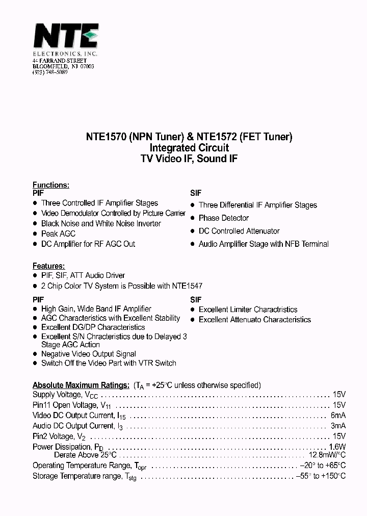 NTE1572_1290187.PDF Datasheet