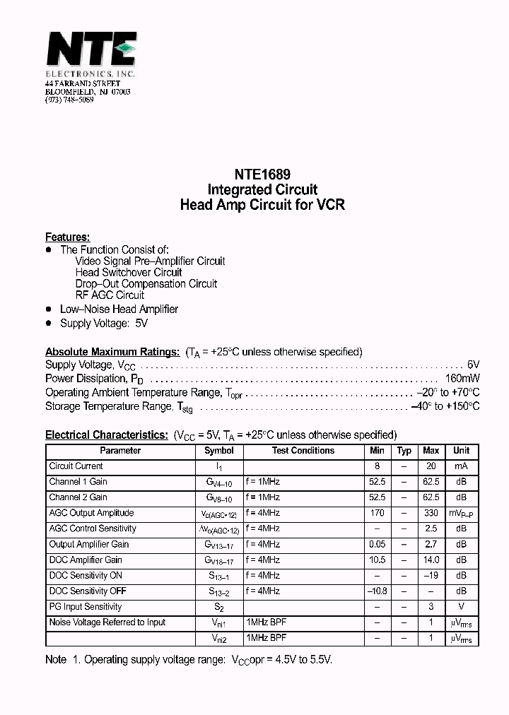 NTE1689_1290252.PDF Datasheet
