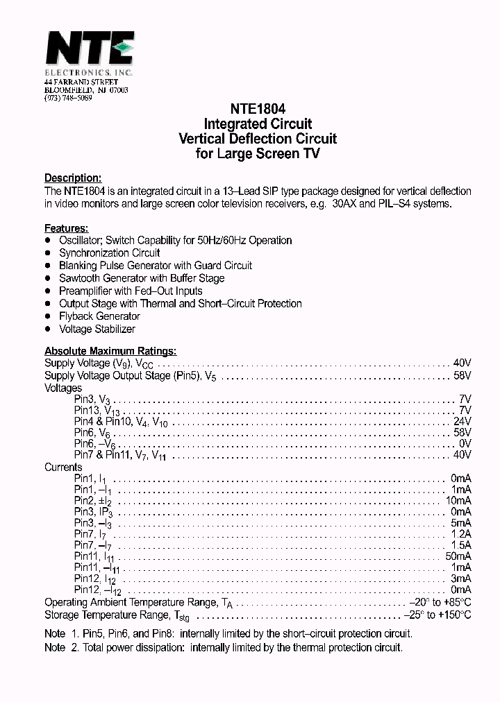 NTE1804_1290329.PDF Datasheet