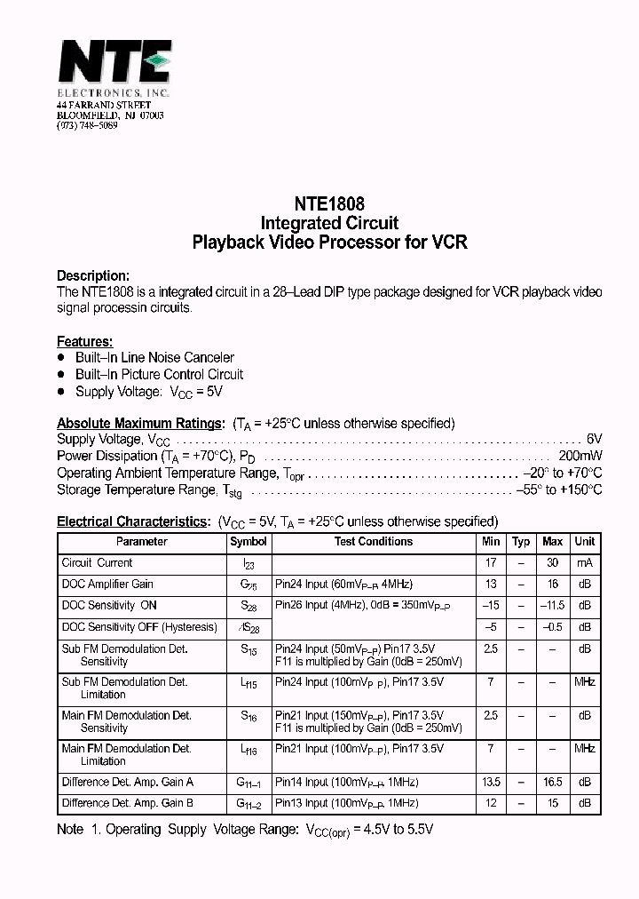 NTE1808_1290333.PDF Datasheet