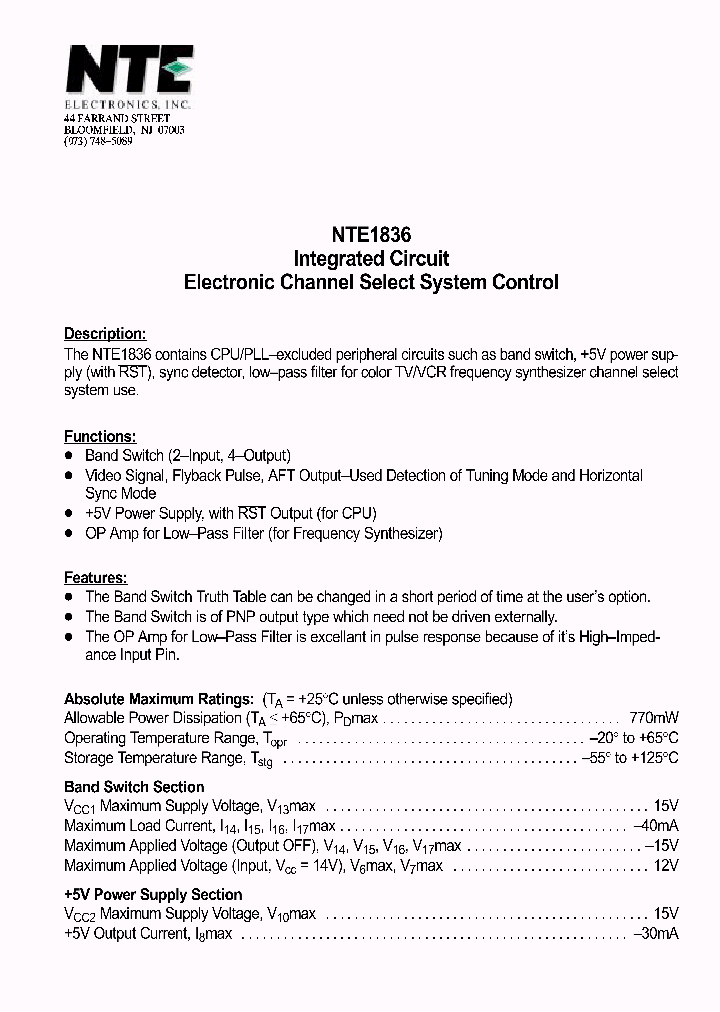 NTE1836_1290354.PDF Datasheet