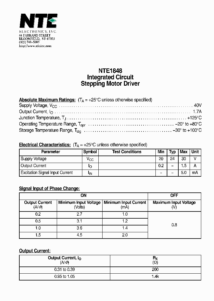 NTE1848_1290363.PDF Datasheet