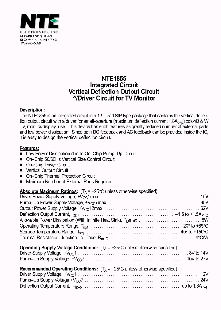 NTE1855_1290370.PDF Datasheet