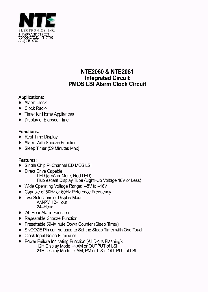 NTE2061_1290469.PDF Datasheet
