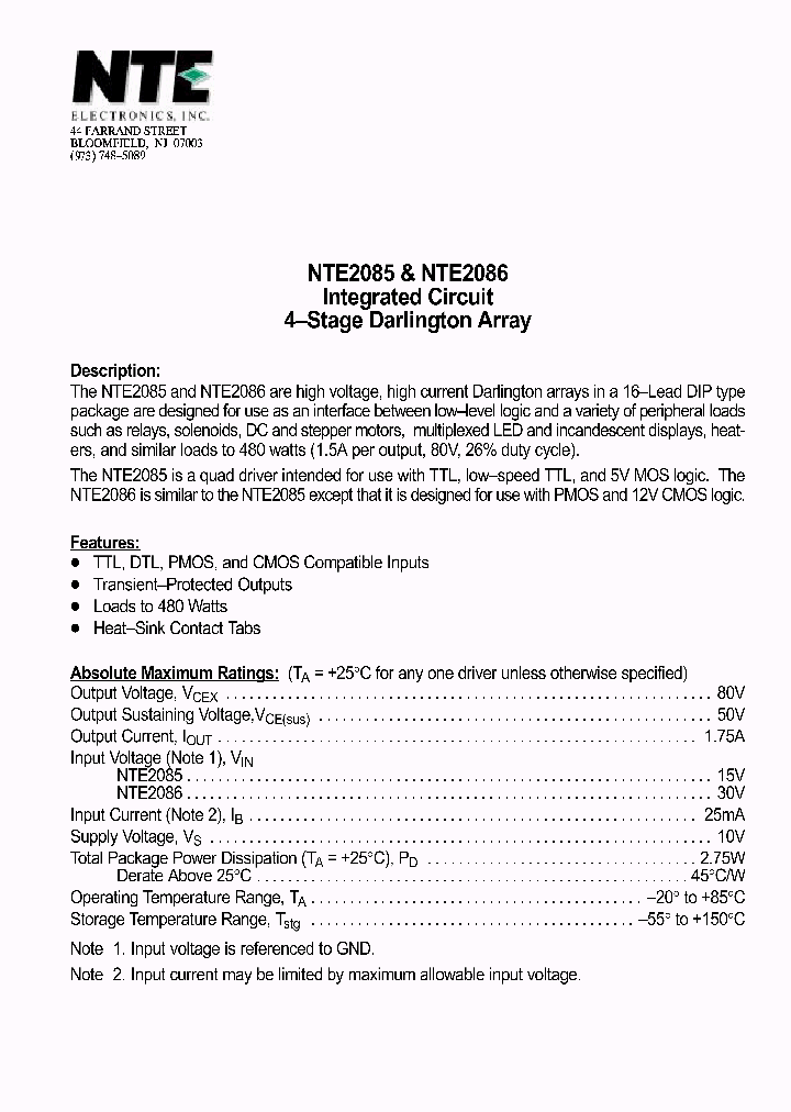 NTE2086_1290479.PDF Datasheet