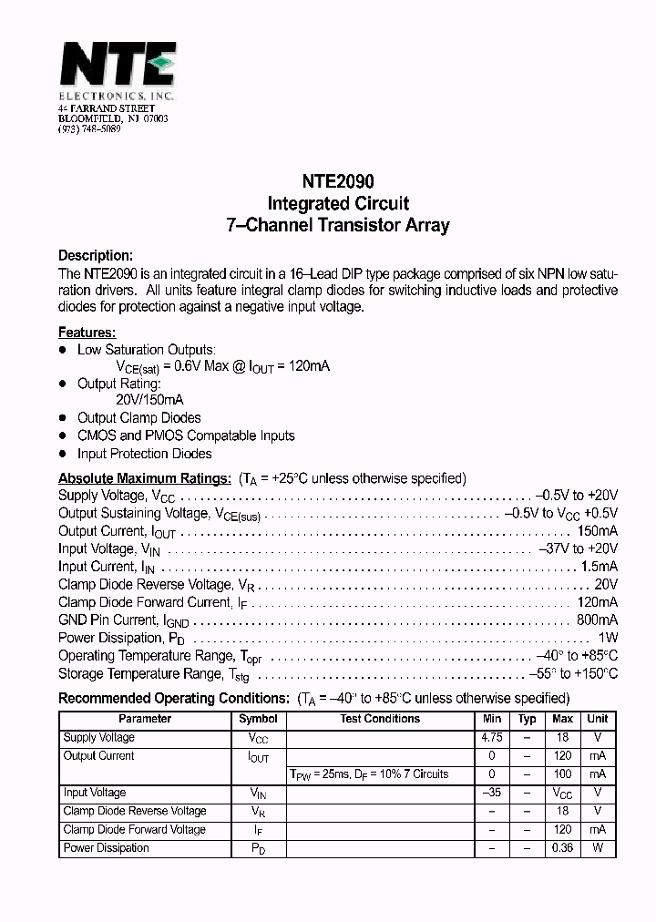 NTE2090_1290482.PDF Datasheet