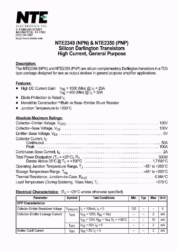 NTE2350_1290549.PDF Datasheet