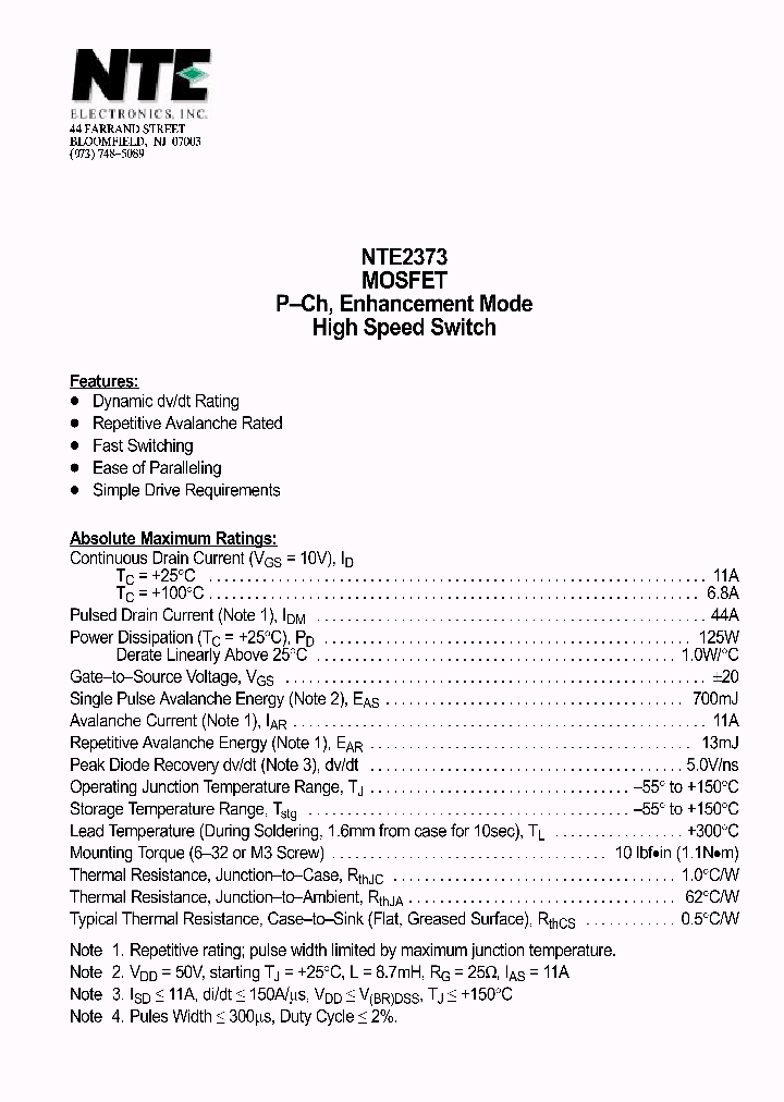 NTE2373_1290564.PDF Datasheet