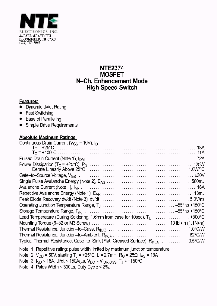 NTE2374_1290565.PDF Datasheet