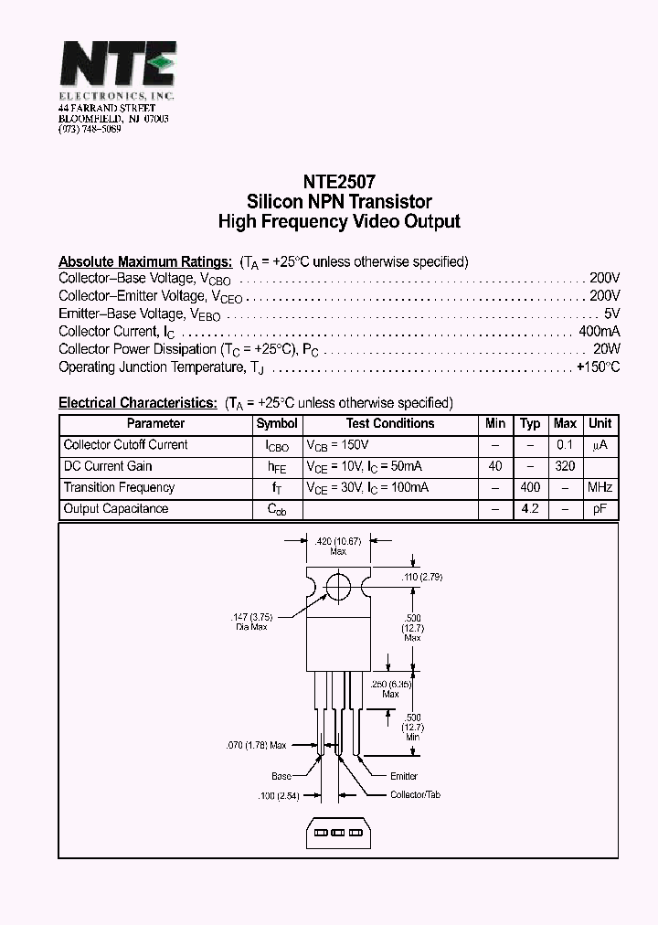 NTE2507_1290618.PDF Datasheet