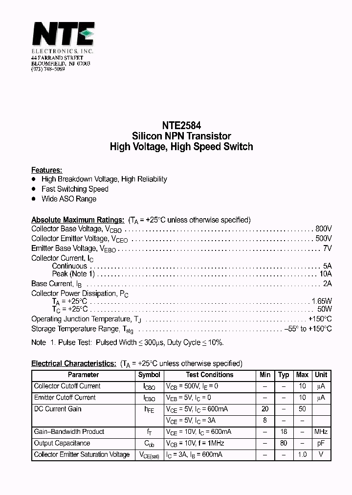 NTE2584_1182858.PDF Datasheet