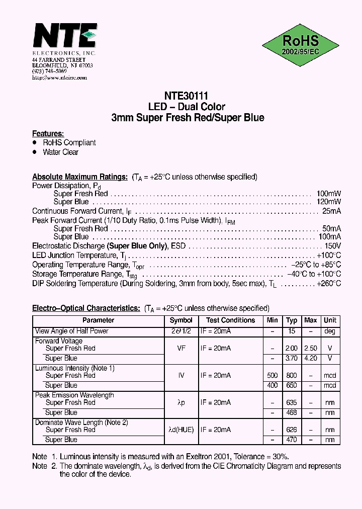 NTE30111_1116669.PDF Datasheet