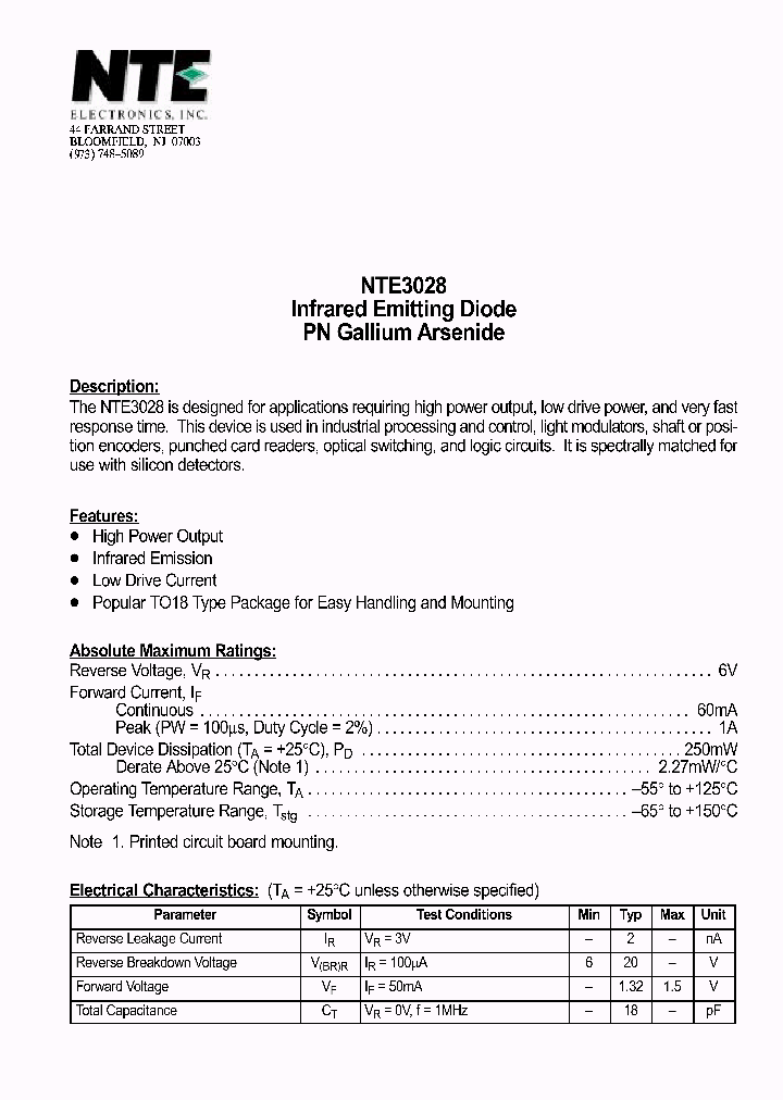 NTE3028_1290760.PDF Datasheet