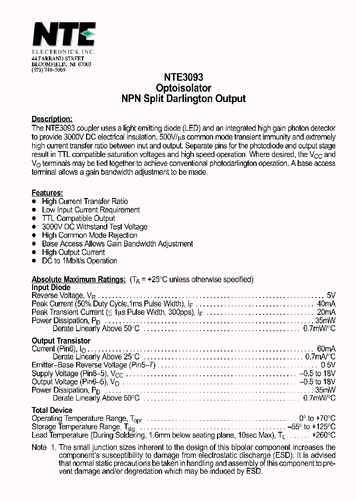 NTE3093_1290794.PDF Datasheet