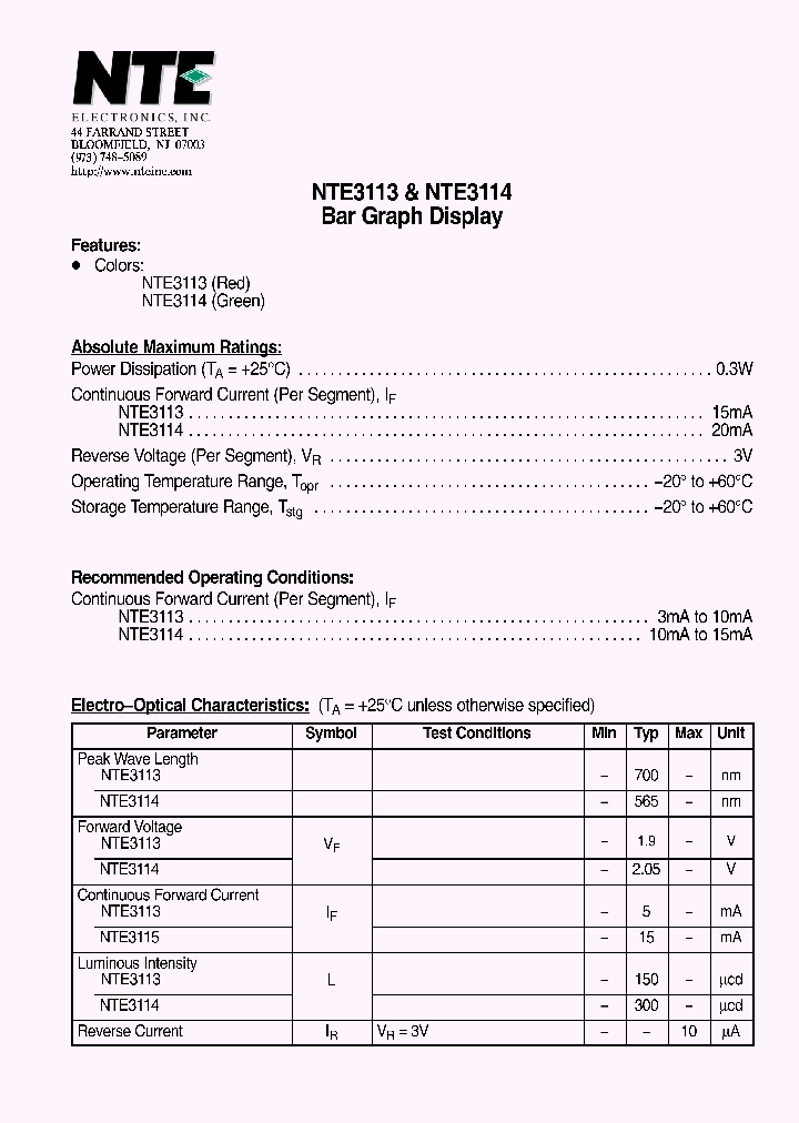 NTE3114_1290811.PDF Datasheet