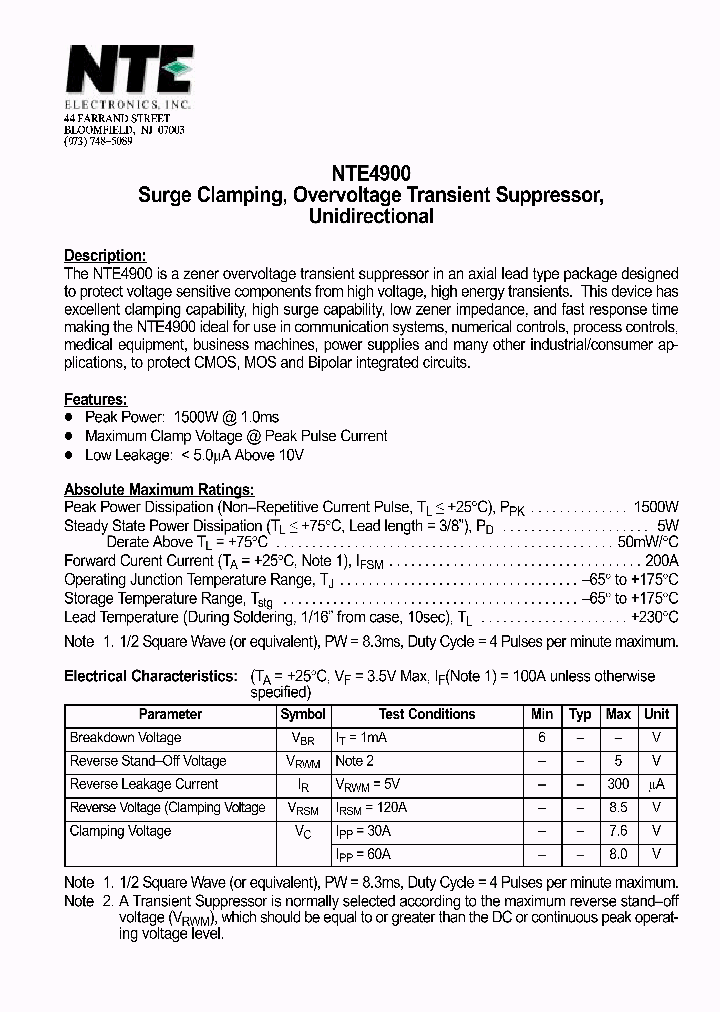 NTE4900_1290927.PDF Datasheet