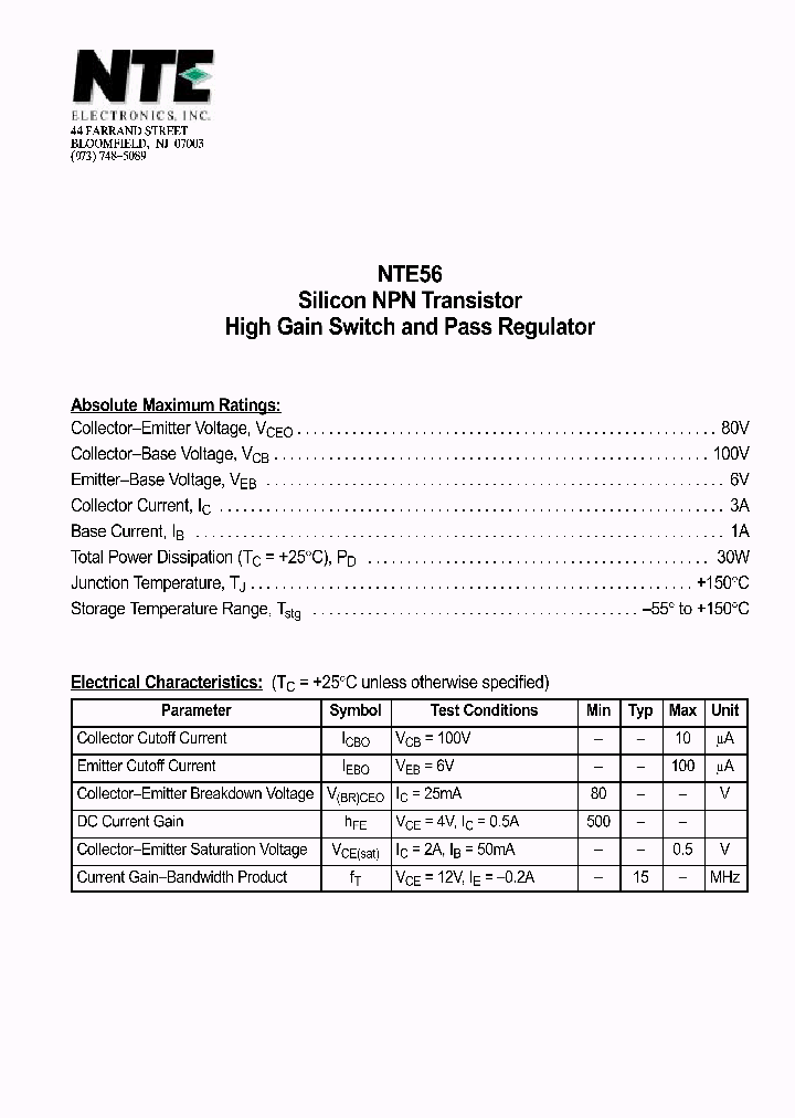 NTE56_1291008.PDF Datasheet