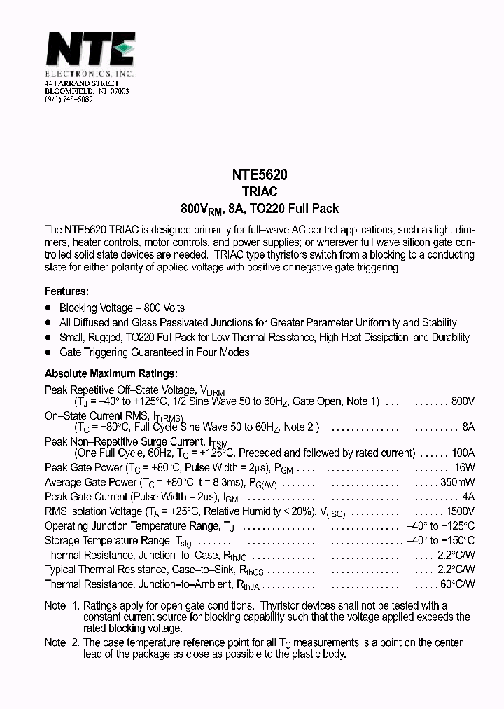 NTE5620_1291030.PDF Datasheet