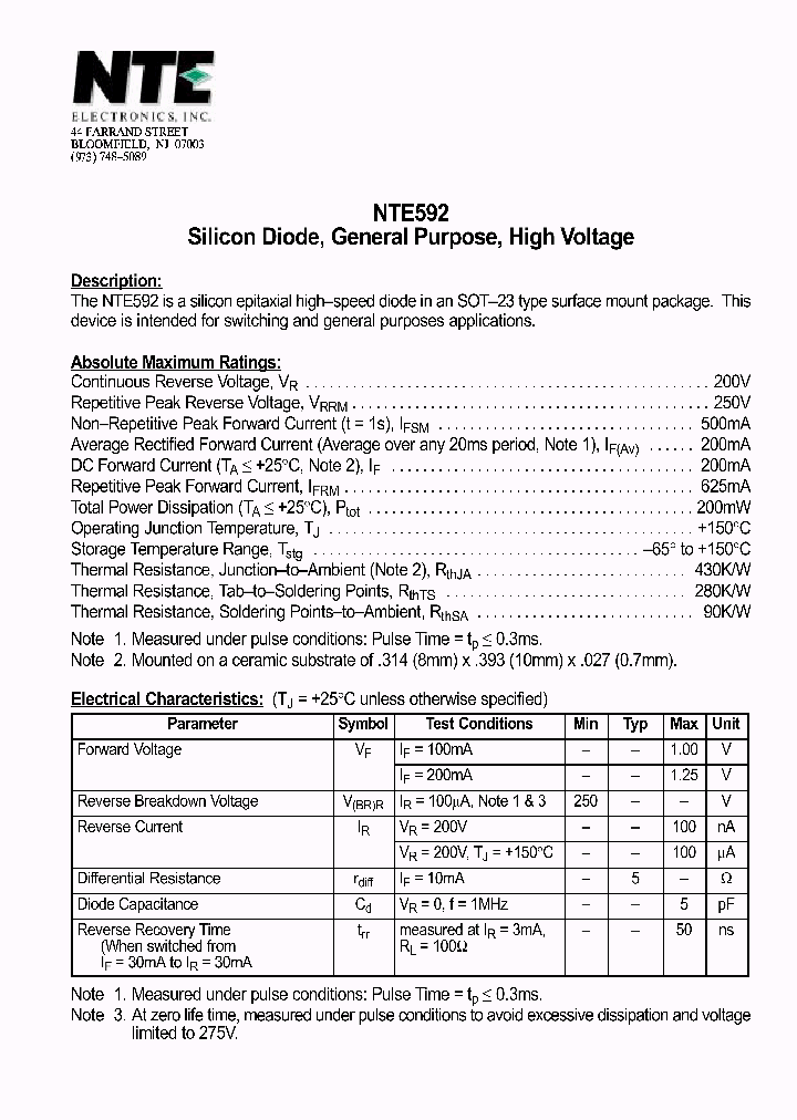 NTE592_1291082.PDF Datasheet