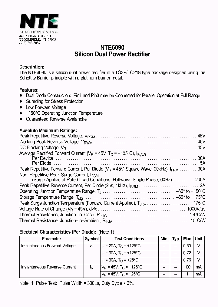 NTE6090_1291111.PDF Datasheet