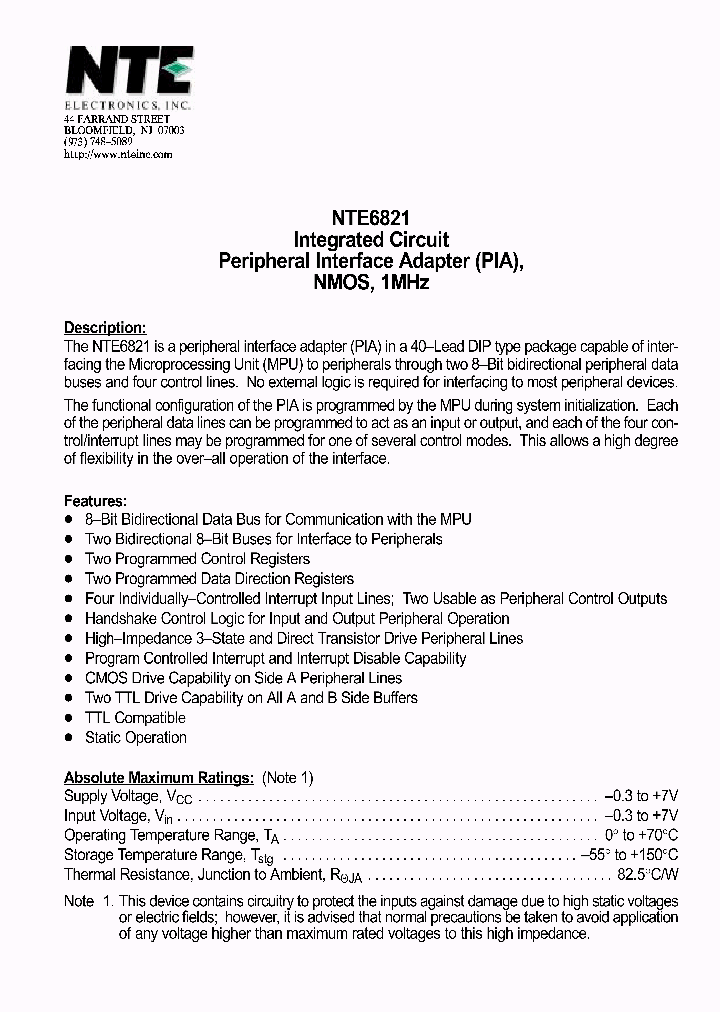 NTE6821_1291170.PDF Datasheet