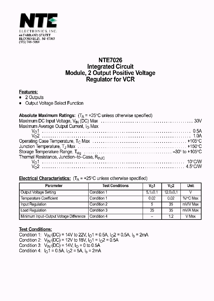 NTE7026_1291191.PDF Datasheet