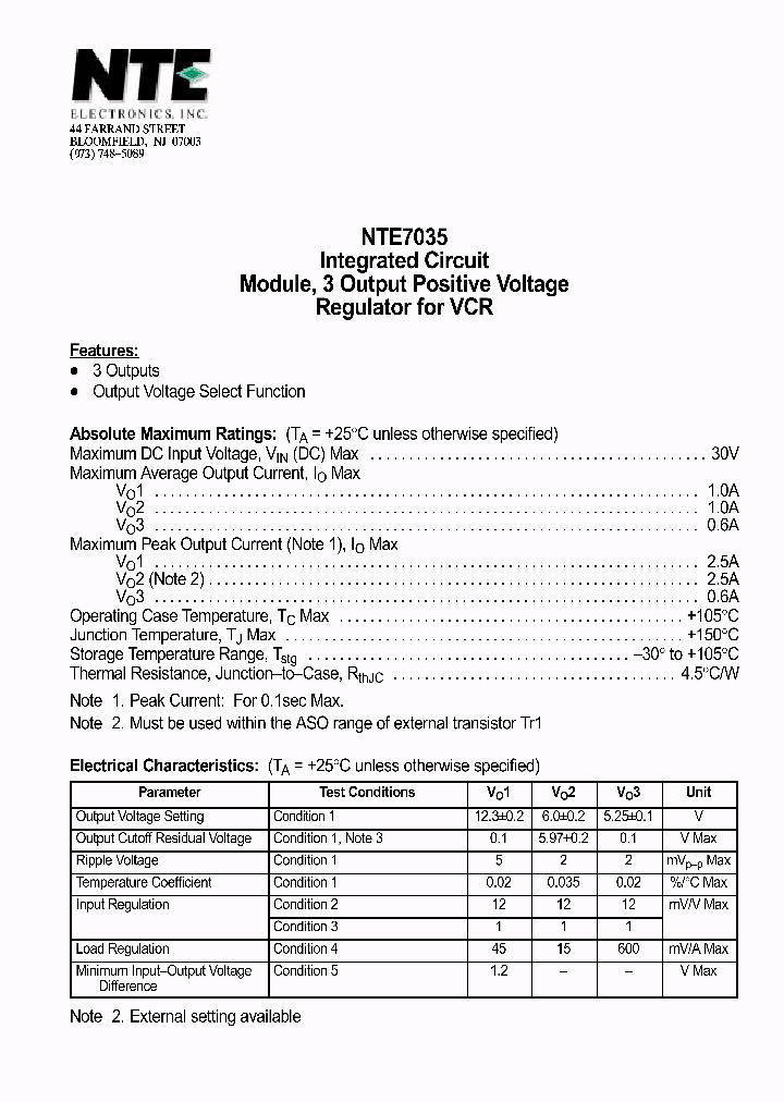 NTE7035_1291199.PDF Datasheet