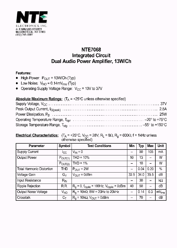 NTE7068_1291216.PDF Datasheet