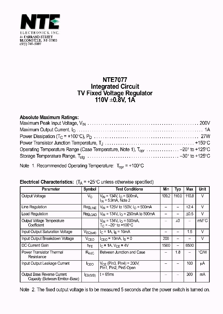 NTE7077_1291221.PDF Datasheet