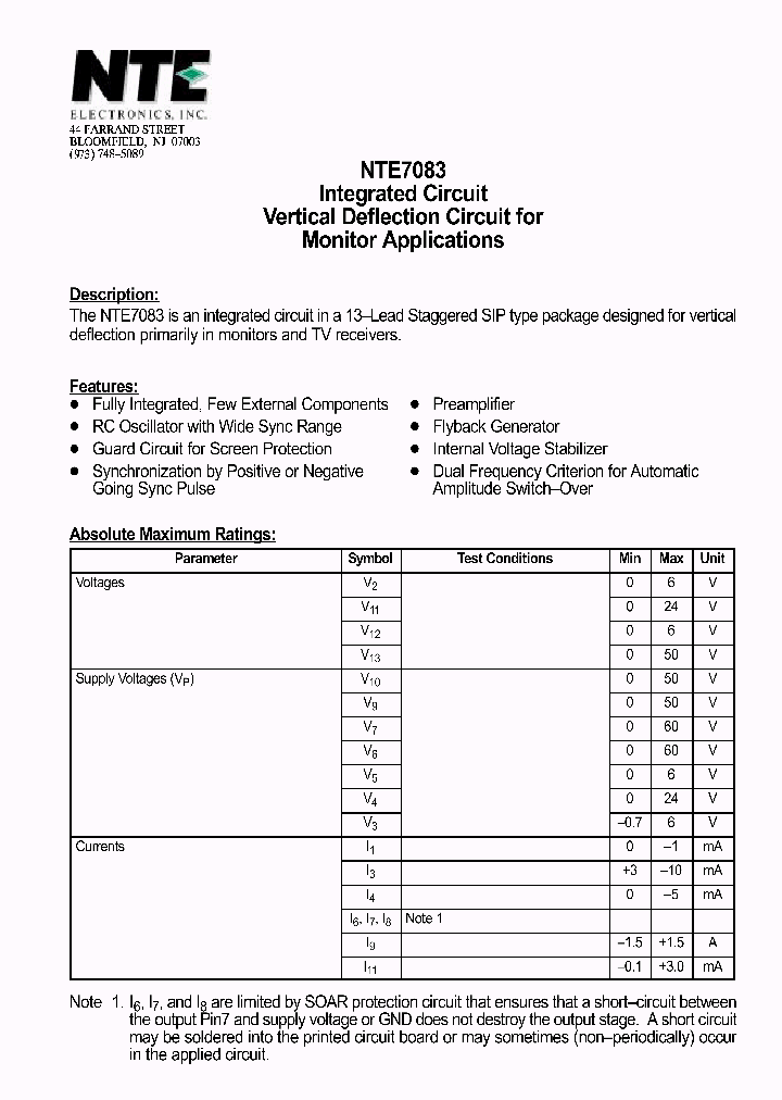 NTE7083_1291227.PDF Datasheet