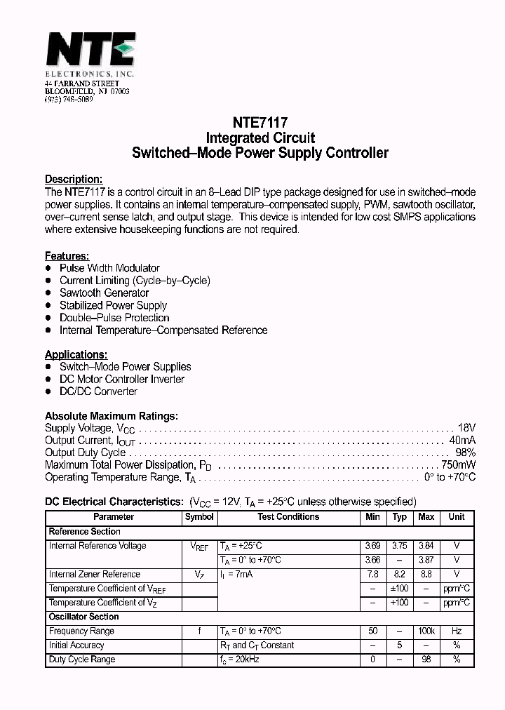 NTE7117_1291251.PDF Datasheet