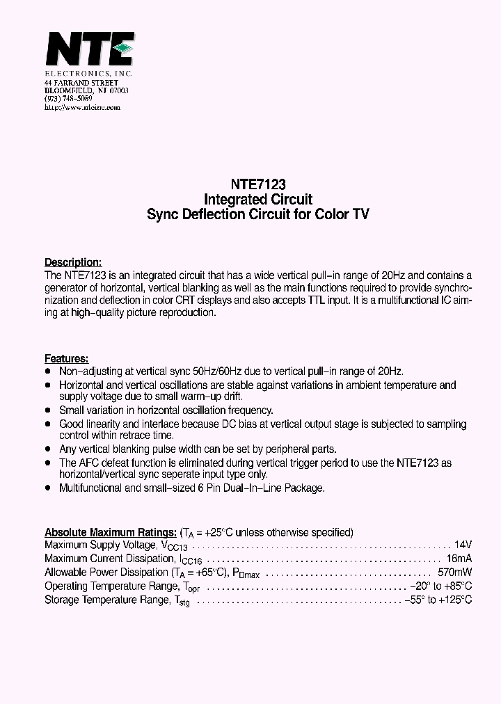 NTE7123_1291256.PDF Datasheet