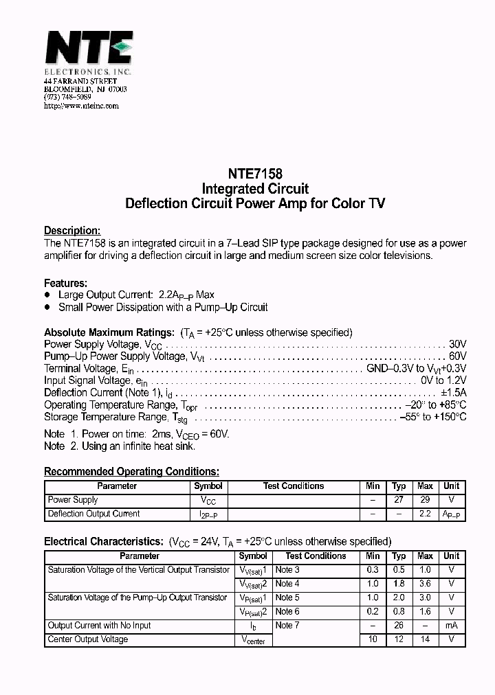 NTE7158_1291288.PDF Datasheet