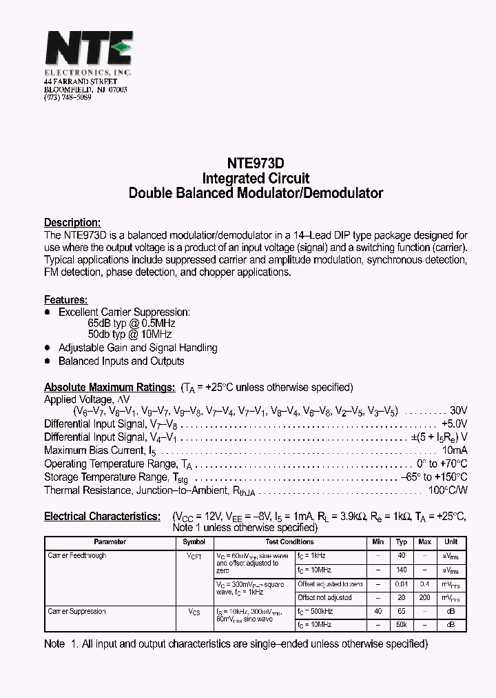 NTE973D_1291426.PDF Datasheet