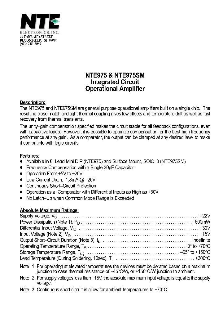 NTE975SM_1291428.PDF Datasheet