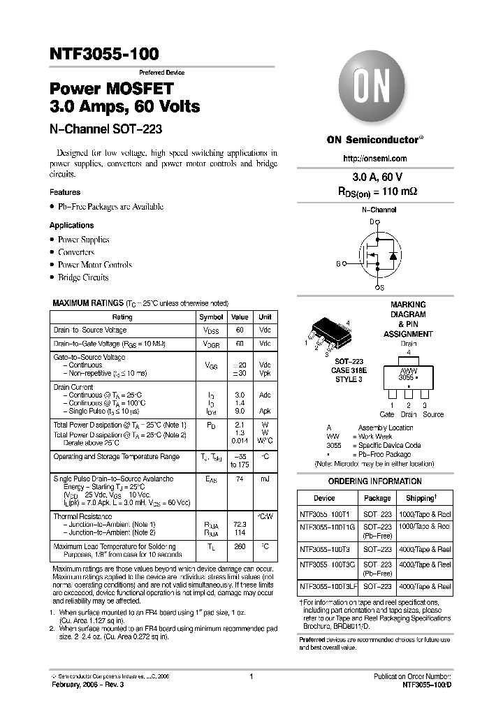 NTF3055-100T1_1090403.PDF Datasheet