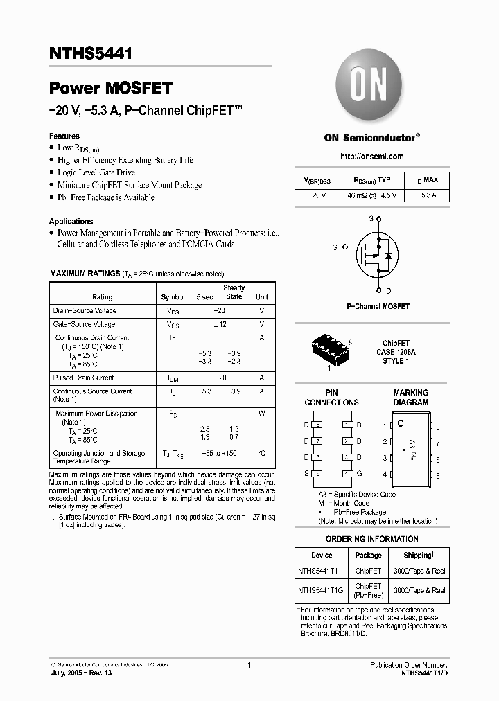 NTHS5441_1160701.PDF Datasheet