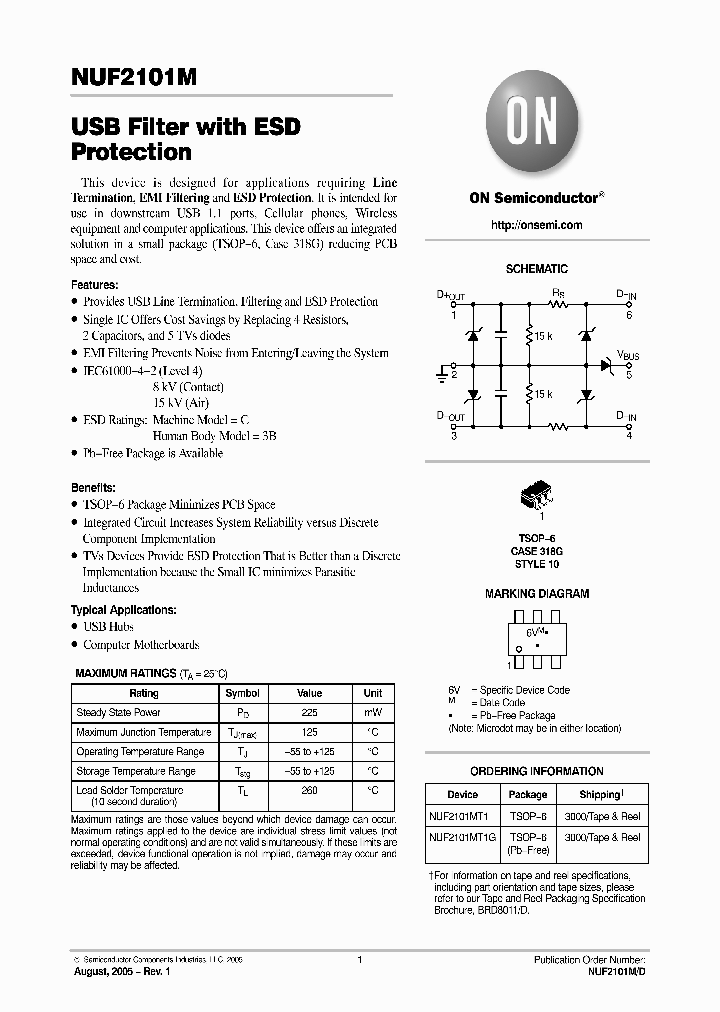 NUF2101MT1G_1291571.PDF Datasheet
