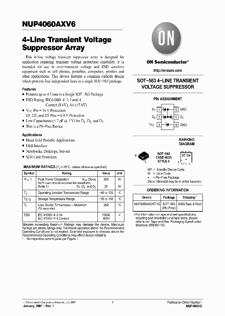 NUP4060AXV6_708629.PDF Datasheet