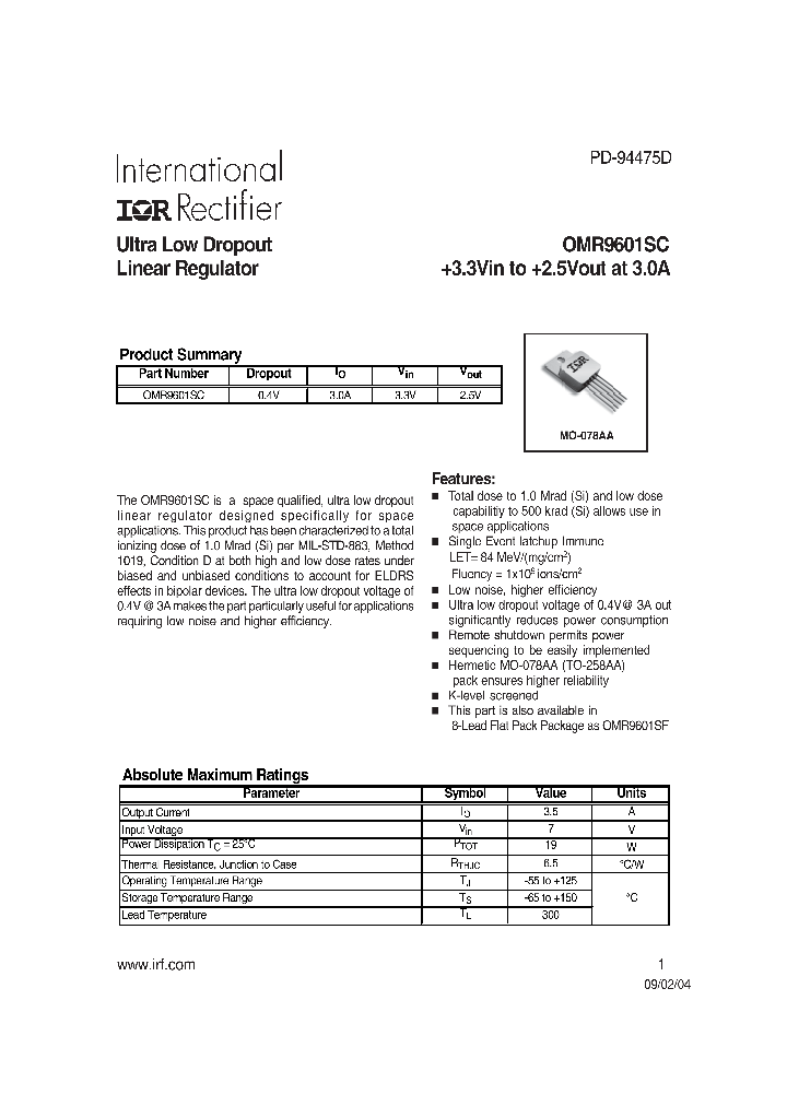 OMR9601SCP_1291990.PDF Datasheet